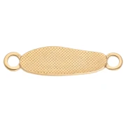 Irregular spacer 33x8.5 mm and epoxy resin - Gold-plated - Pearlescent white