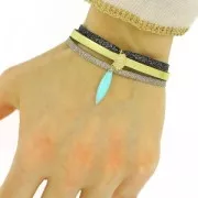 Charm Indian headdress 13 mm satin gold tone x1