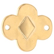 Flower spacer 19x17 mm with epoxy resin - Gold-plated - Black x1