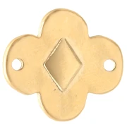 Flower spacer 19x17 mm with epoxy resin - Gilded with fine gold - Pastel green x1