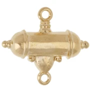 Ethnic tube and drop spacer 20x23 mm - Gilded with fine gold - Black x1