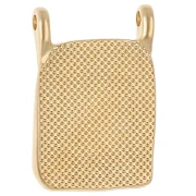 Rectangle pendant 20.5x14 mm with heart motif - Gilded with fine gold