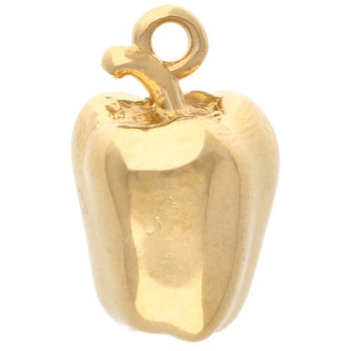 Bell pepper charm 18x11 mm - Gilded with fine gold x1