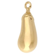 Eggplant pendant 25x9 mm - Gilded with fine gold x1