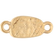 Irregular rectangle spacer 16x6.5 mm Gilded with fine gold - Turquoise - Hyacinth