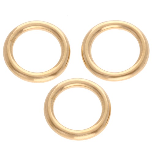 10 mm round weaving and mounting ring - Gold-plated x1