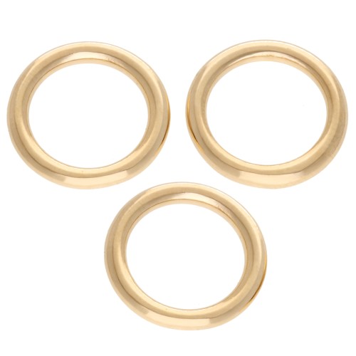 13 mm round weaving and mounting ring - Gold-plated x1