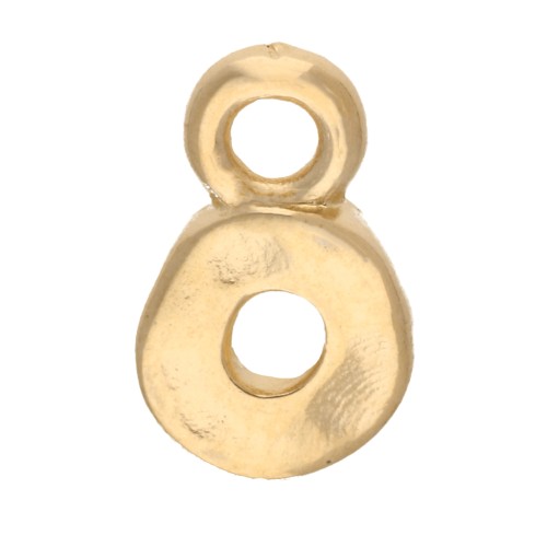 Mini charm irregular doughnuts 9x5.5 mm - Gilded with fine gold x1