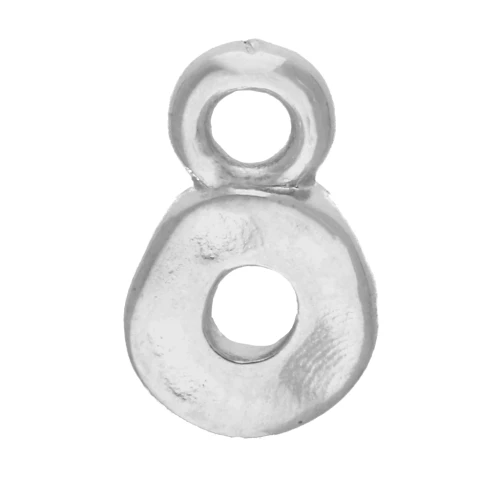 Mini Charm Donuts irregular 9x5.5 mm - Antique Silver Plating x1