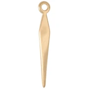 Pendant 24x3 mm twisted effect tip - Gilded with fine gold x1
