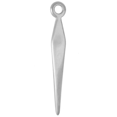 Pendentif pointe 24x3 mm effet torsadé - Antique silver plating x1