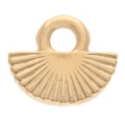 Mini fan charm 7x8 mm - Gold-plated x1