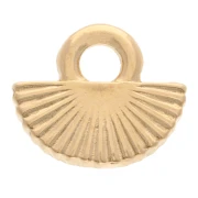 Mini fan charm 7x8 mm - Gold-plated x1
