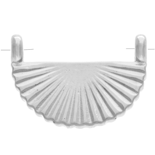 Fan divider 12x16 mm 2 rings - Antique fine silver plating x1