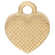 Heart charm 11x9.5 mm - Eye motif - Epoxy resin - Gilded with fine gold - White x1