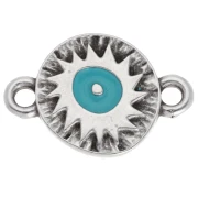 Round irregular spacer 11mm ethnic pattern Fine old Arg veneer - Turquoise