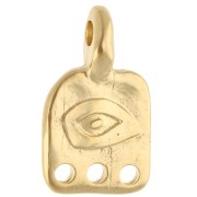 Square irregular chandelier charm 16x9 mm eye motif - Gilded with fine gold x1