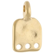 Square irregular chandelier charm 16x9 mm eye motif - Gilded with fine gold x1