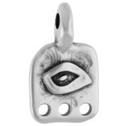 Square irregular candelabra charm 16x9 mm eye motif Silver plating fine antiqued