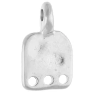 Square irregular candelabra charm 16x9 mm eye motif Silver plating fine antiqued