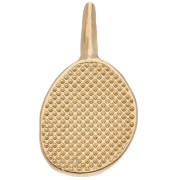 Irregular oval charm 18x10 mm - eye motif - Gilded with fine gold x1