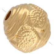 9 mm round ethnic bead - Gold-plated x1