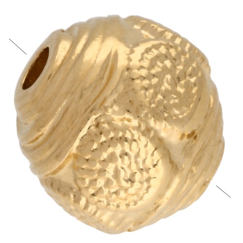 9 mm round ethnic bead - Gold-plated x1