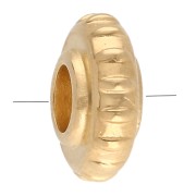 13 mm textured roundel bead - Gold-plated x1
