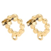 Round hollow stud earrings 18x13.5 mm - Gold-plated x2