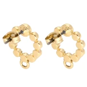 Round hollow stud earrings 18x13.5 mm - Gold-plated x2