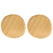 Striated round earrings 22 mm wavy effect - Gold-plated x2|raw }}