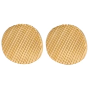 Striated round earrings 22 mm wavy effect - Gold-plated x2