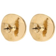 Striated round earrings 22 mm wavy effect - Gold-plated x2