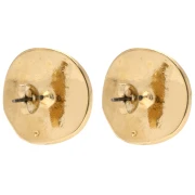 Striated round earrings 22 mm wavy effect - Gold-plated x2