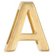 Pusher alphabet letter 15x14 mm - A - for lace 10 mm - Gold plated x1