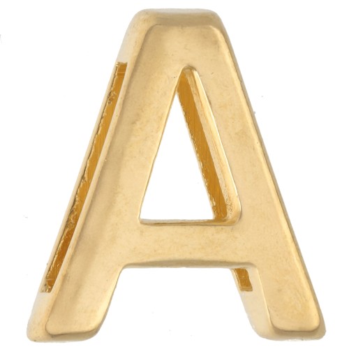 Pusher alphabet letter 15x14 mm - A - for lace 10 mm - Gold plated x1