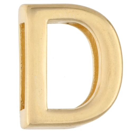 Alphabet Letter Earring Back, 15x12 mm - D - for 10 mm ribbon - Fine gold plated x1