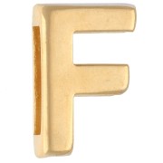 Alphabet Letter Earring Back, 15x10 mm - F - for 10 mm ribbon - Fine gold plated x1