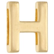 Pusher alphabet letter 15x12 mm - H - for lace 10 mm - Gold-plated x1