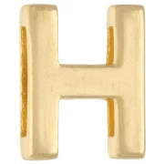 Pusher alphabet letter 15x12 mm - H - for lace 10 mm - Gold-plated x1