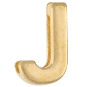 15x9 mm Alphabet Earring Back - J - for 10 mm ribbon - Fine gold plated x1