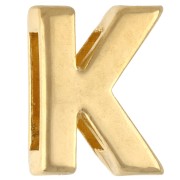 Pusher alphabet letter 15x12 mm - K - for lace 10 mm - Gold plated x1|raw }}