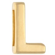 Pusher alphabet letter 15x9 mm - L - for lace 10 mm - Gold plated x1|raw }}