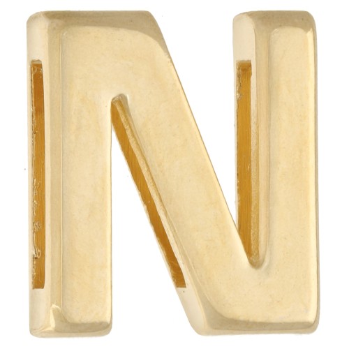 Alphabet Letter Stamp, 15x13 mm - N - for 10 mm ribbon - Fine gold plated x1
