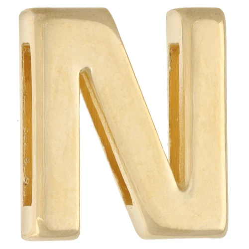 Alphabet Letter Stamp, 15x13 mm - N - for 10 mm ribbon - Fine gold plated x1