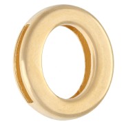 Alphabet Letter Earring Back, 15x13 mm - O - for 10 mm ribbon - Fine gold plated x1