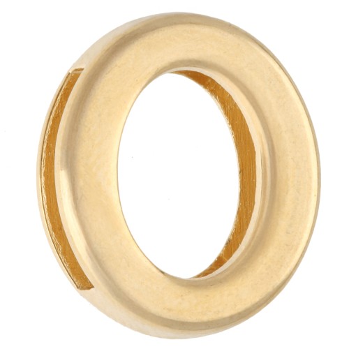 Alphabet Letter Earring Back, 15x13 mm - O - for 10 mm ribbon - Fine gold plated x1