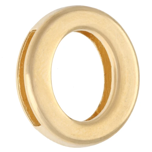 Alphabet Letter Earring Back, 15x13 mm - O - for 10 mm ribbon - Fine gold plated x1