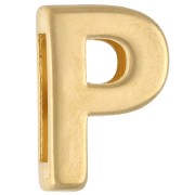 Pusher alphabet letter 15x10 mm - P - for lace 10 mm - Gold plated x1|raw }}