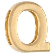 Pusher alphabet letter 15x12 mm - Q - for lace 10 mm - Gold plated x1